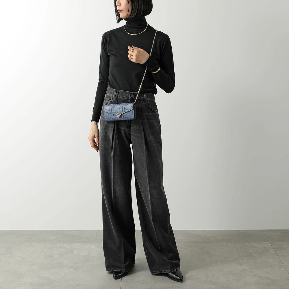 Fendi Chain Wallet CONTINETAL Bi fold Long FF Bag MYRTLEDENIM